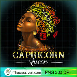 Womens Natural Capricorn Queen Womens PNG, Afro Women PNG, Capricorn Queen PNG, Black Women PNG