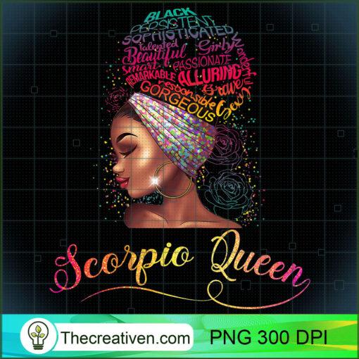 Womens Scorpio Queen Afro Women November October Melanin Birthday T Shirt copy