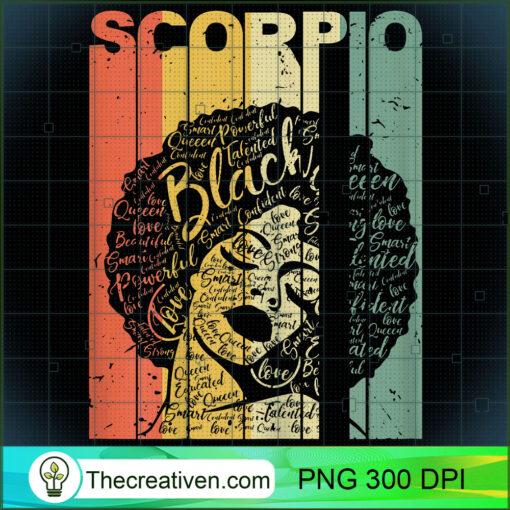 Womens Vintage Scorpio Black Queen Birthday Gift For Black Women T Shirt copy