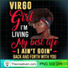 Womens Virgo Girl Living My Best Life Birthday Black Queen T Shirt copy