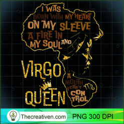 Womens Virgo Queen Birthday Zodiac Costume Black Women Girl PNG, Afro Women PNG, Virgo Queen PNG, Black Women PNG