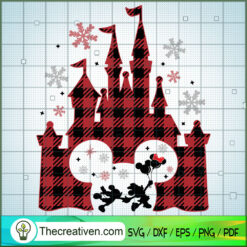 Red Disney Castle Christmas SVG, Disney Christmas SVG, Mickey And Minnie SVG