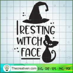 Resting Witch Face SVG, Halloween SVG, Boo SVG, Witch SVG