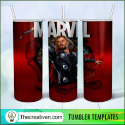 Thor Marvel 20oz, 20oz Skinny Straight, Full Tumbler Wrap, PNG Digital File