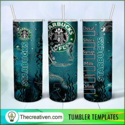 Starbucks Coffe Skeleton Mermaid Skinny 20oz, Naruto 20oz Skinny Straight, Full Tumbler Wrap, PNG Digital File
