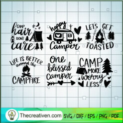 Camping Bundle SVG, Camper SVG, Happy Camper SVG