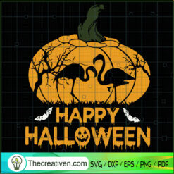 Flamingo Happy Halloween SVG, Halloween SVG, Scary SVG, Horror SVG