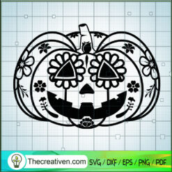Jack OLantern Sugar Skull SVG, Pumpkin SVG, Halloween SVG
