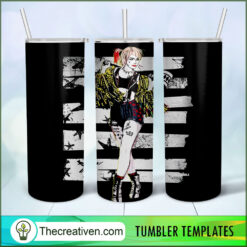 Harley Quinn Full Tumbler Wrap, 20oz Skinny Straight, Skinny 20oz, PNG Digital File