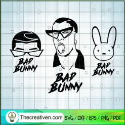 Bad Bunny Bundle SVG, Bad Bunny Face SVG, Singer SVG