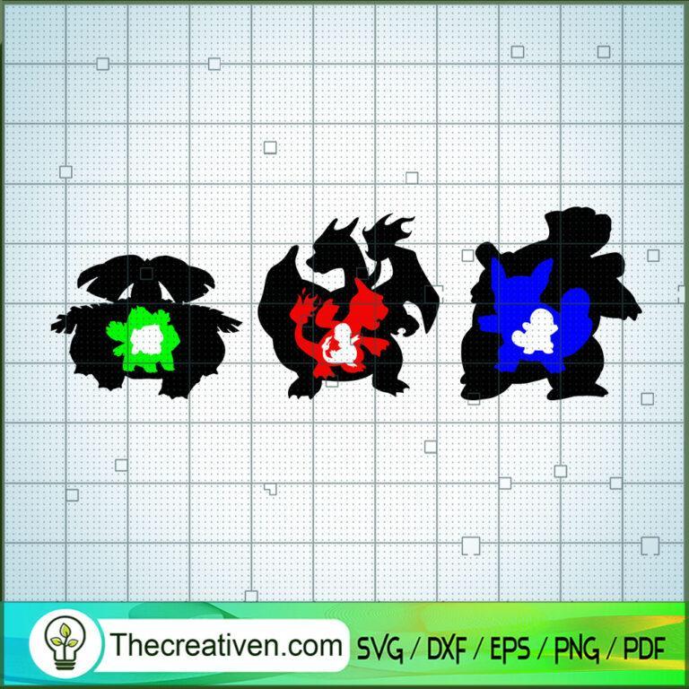 Bulbasaur, Charmander, Squirtle Evolution SVG, Pokemon SVG, Pokemon ...