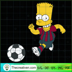 Bart Football Soccer Ball Playing Freetime SVG, The Simpsons SVG, Cartoon Movie SVG