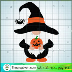 Gnome With Pumpkin SVG, Halloween SVG, Scary SVG, Gnomes SVG