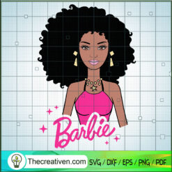 Afro Barbie Girl Brown Babe Women SVG, Afro Girl SVG, Black Girl SVG