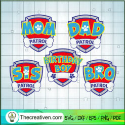 Patrol Family Logo SVG, Patrol Birthday SVG, Birthday Girl SVG