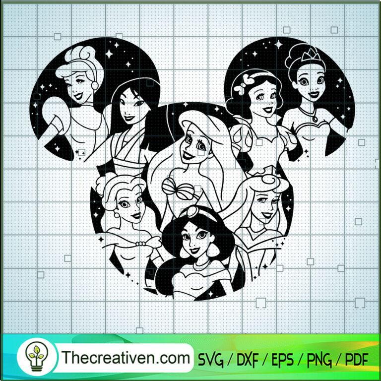 Princess Disneyland Ears SVG, Disney Mickey SVG, Disney Princess SVG ...