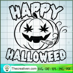 Happy Halloween Pumpkin Weed SVG, Halloween SVG, Pumpkin SVG, Cannabis SVG