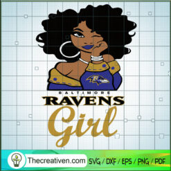 Baltimore Ravens Girl SVG, Afro Women SVG, Black Girls SVG