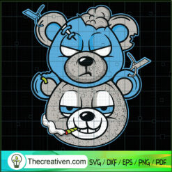 Douple Bear SVG, Match Jordan 4 SVG, Basketball Lovers SVG, Bear Smoking SVG