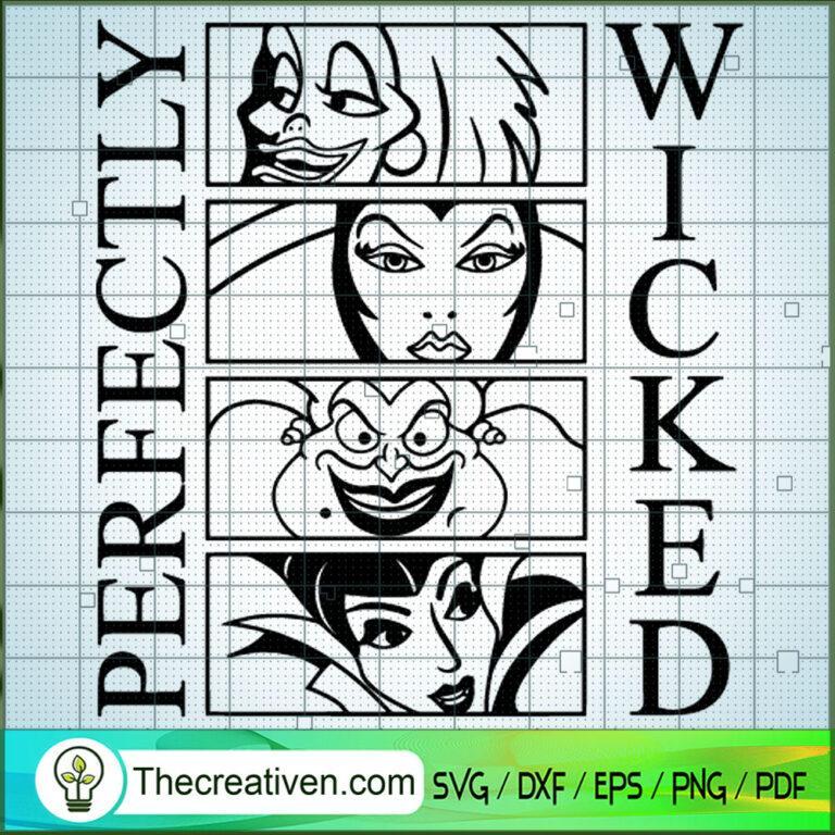 Perfectly Wicked Witches Poster SVG, Disney Bad Witches SVG, Halloween ...