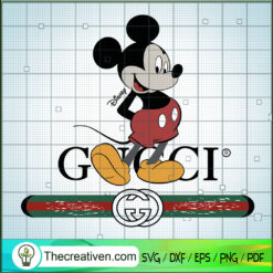 Disney Mickey Gucci SVG, Gucci Logo SVG , Luxury Brand SVG