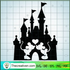 Walt Disney Castle Mickey And Minnie Kiss SVG, Mickey And Minnie SVG, Walt Disney SVG