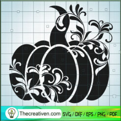 Pumpkin Floral SVG, Pumpkin SVG, Thanksgiving SVG