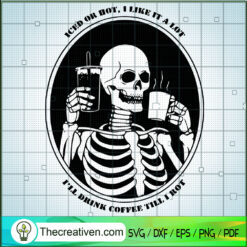 Coffee Skull SVG, Skeleton SVG, Halloween SVG