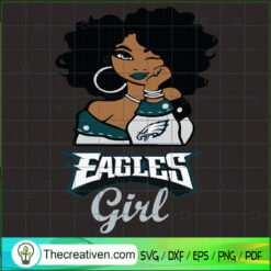 Eagles Girl SVG, Afro Women SVG, Black Girl NFL SVG