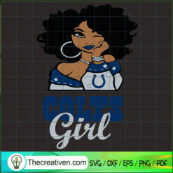 Colts Girl SVG, Afro Women SVG, Black Girl NFL SVG