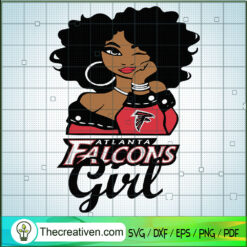 Atlanta Falcons Girl SVG, Atlanta Falcons Logo SVG, NFL Team SVG