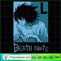 L Lawliet SVG , Death Note SVG, Anime Cartoon SVG