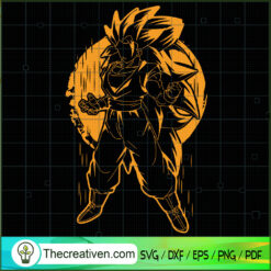 Super Saiyan 3 Goku SVG, Dragon Ball SVG, Goku SVG