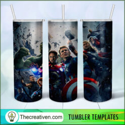The Avengers Full Tumbler Wrap, 20oz Skinny Straight, Skinny 20oz, PNG Digital File