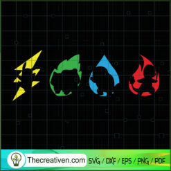 4 Type Pokemon : Pokemon Electric, Pokemon Grass, Pokemo Water, Pokemon Fire SVG, Pokemon SVG, Pokemon Ball SVG