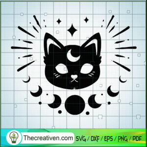 Cat And Moon SVG, Mystery SVG, Spirituality SVG, Mystic SVG - Premium ...