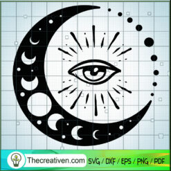 Eye And Moon SVG, Mystery SVG, Spirituality SVG, Mystic SVG