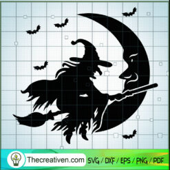 Witch Fly In Moon SVG, Halloween SVG, Horror SVG - Premium & Original ...