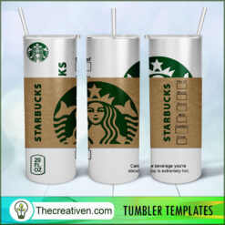 Starbucks Skinny, 20oz Skinny Straight, Full Tumbler Wrap, PNG Digital File