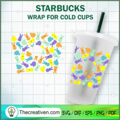 Peeps Starbucks Cup SVG, Starbucks Cold Cup Full Wrap SVG