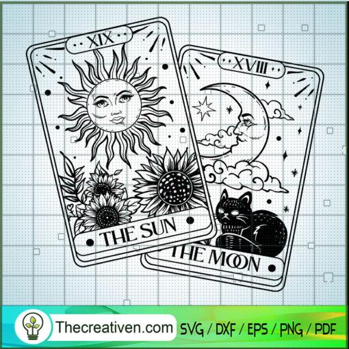 Tarot cards sun and moon copy