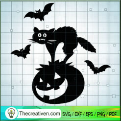 Black Cat Pumpkin Halloween SVG, Halloween SVG, Scary SVG, Oct 31 SVG