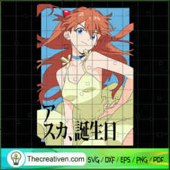 Asuka Anime SVG, Neon Genesis Evangelion SVG, Death & Rebirth SVG