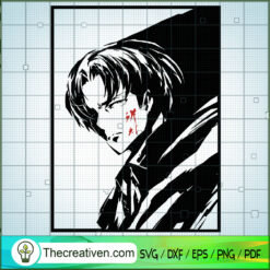 Levi with Blood SVG, Attack On Titan SVG, Anime Cartoon SVG