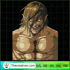 Eren Titan Color SVG, Attack On Titan SVG, Anime Cartoon SVG