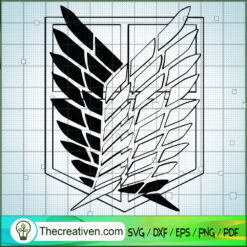 Wings of Freedom Outline SVG, Attack On Titan SVG, Anime Cartoon SVG
