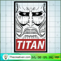 Titan Face Poster SVG, Attack On Titan SVG, Anime Cartoon SVG