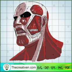 Colossus Titan Head Color SVG, Attack On Titan SVG, Anime Cartoon SVG