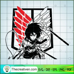 Mikasa Wings of Freedom SVG, Attack On Titan SVG, Anime Cartoon SVG