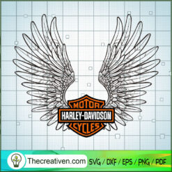 Harley Davidson Wings SVG, Harley Davidson SVG, Legendary Motorcyles SVG